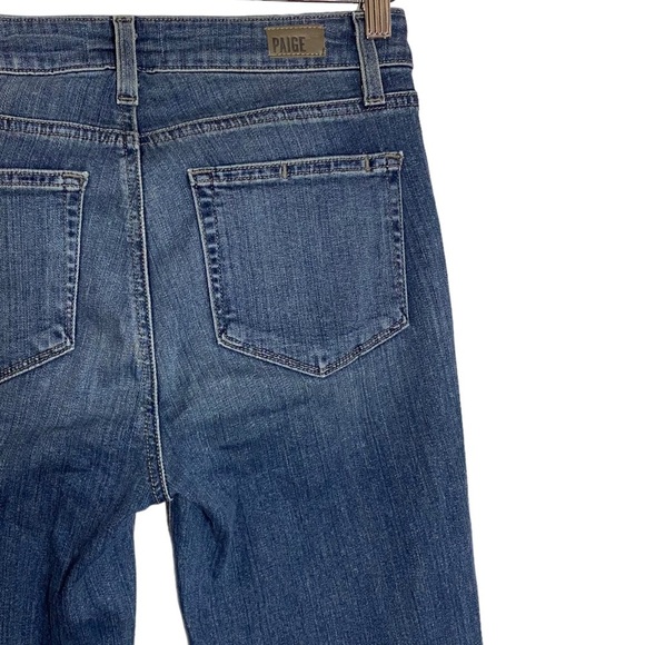 Paige Hoxton Ankle High Rise Cropped Medium Blue Wash Jeans Stretch 27 - Picture 11 of 16